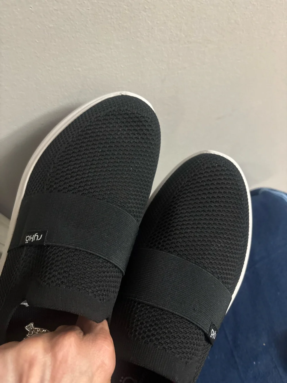 Ryka Women's Astrid Knit Slip on Sneaker Black 9.5 wide